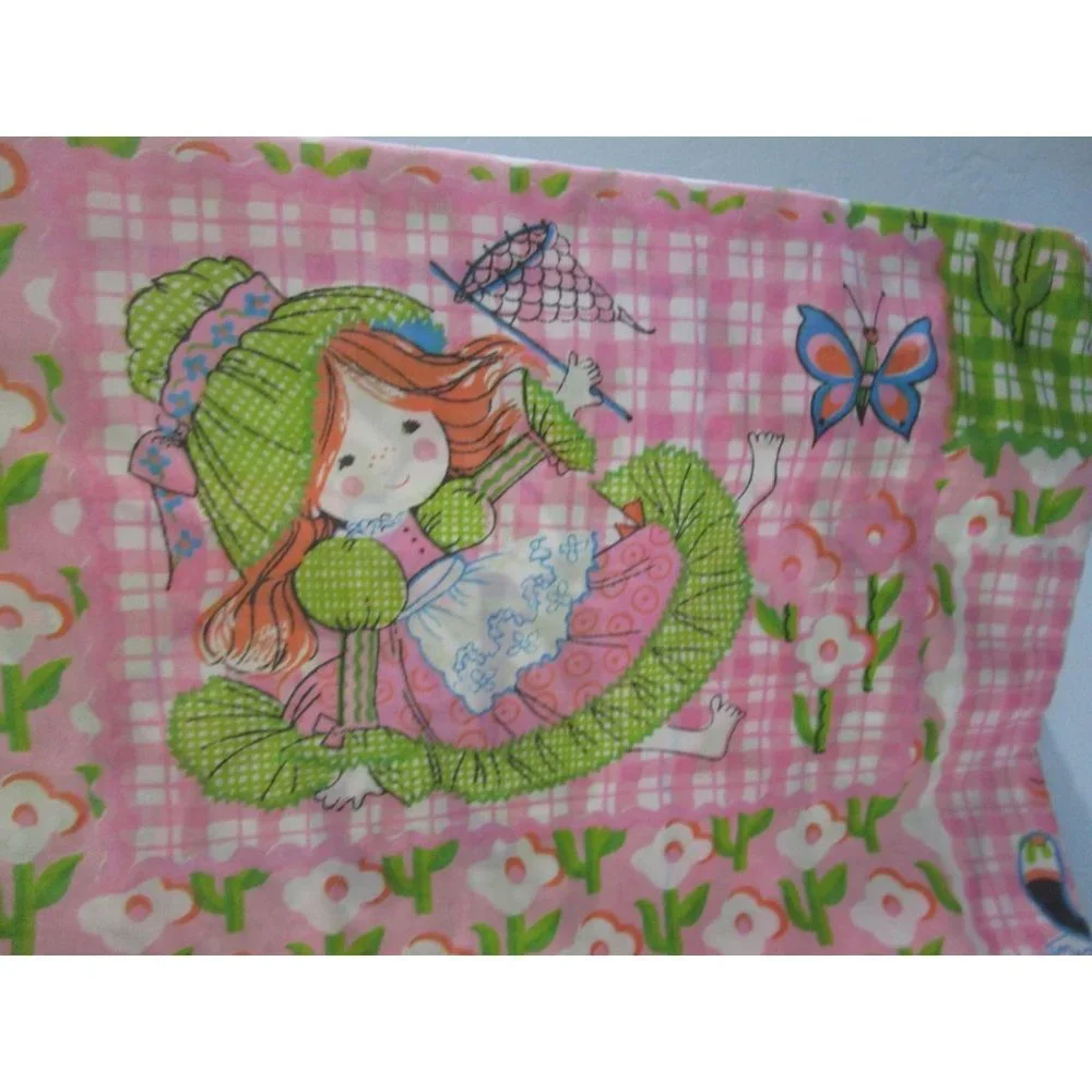 Katies Patchwork Girls Pillowcase Vintage 1970s Sears Girls Bedding Faded GUC - Picture 5 of 12